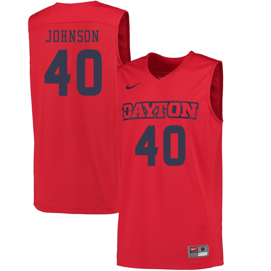 Men #40 Chase Johnson Dayton Flyers College Basketball Jerseys Sale-Red